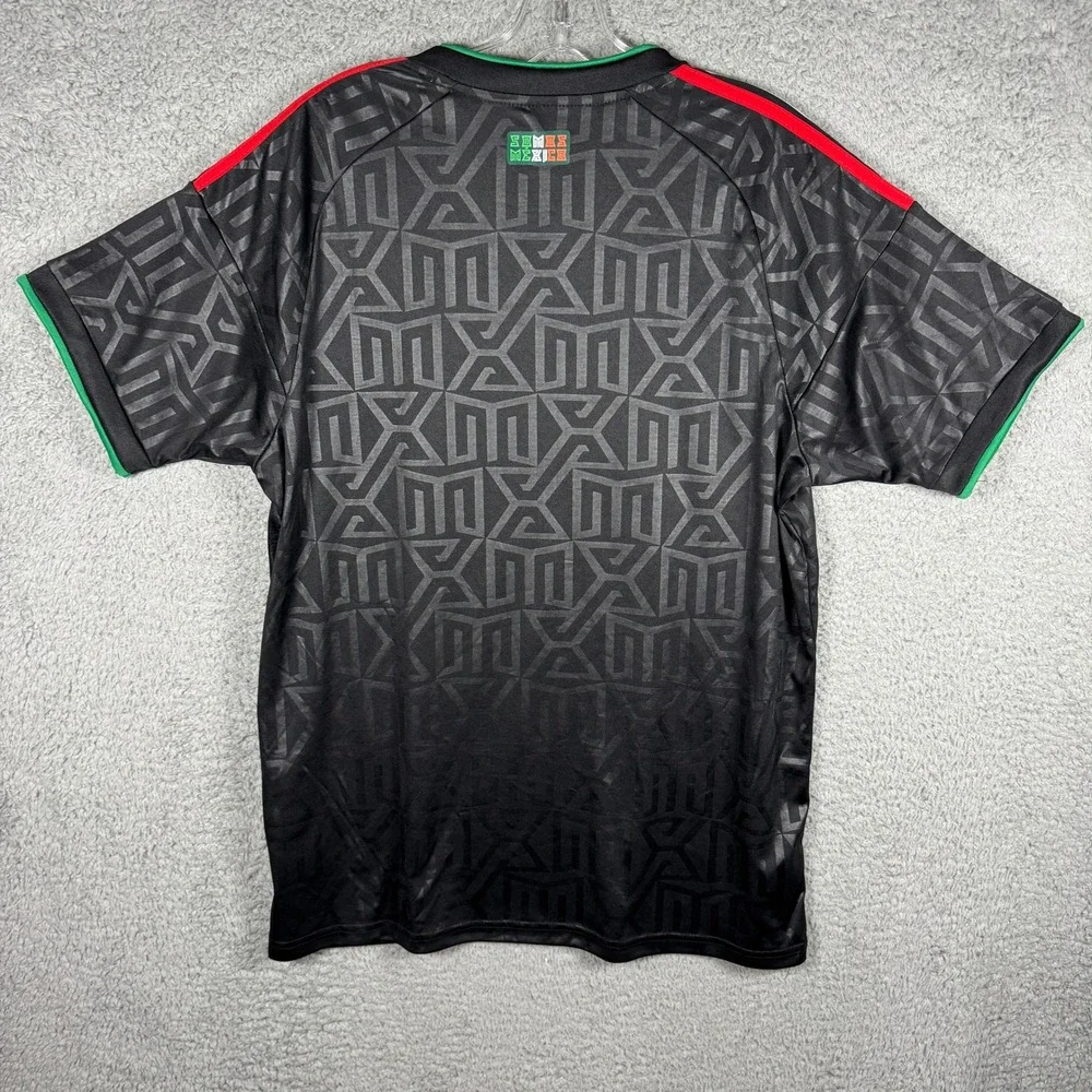 Adidas Mexico National Team Soccer Jersey Black Aztec Pattern Men Large L